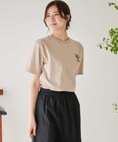 Arnold Palmer（アーノルドパーマー）の「ハートモチーフ シェア Tシャツ（Tシャツ/カットソー・レディース・ブラック/ホワイト/ライトベージュ・XS/LL/L/M/S）」の14枚目の写真