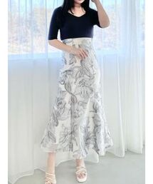 MERCURYDUO | 花柄ジャカードコルセットドッキングワンピース(ワンピース)