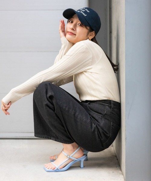 SENSE OF PLACE by URBAN RESEARCH（センスオブプレイスバイアーバンリサーチ）の「ランダムリブニットカーディガン（カーディガン/ボレロ・レディース・ピンク/アイボリー/ブラック・ONE）」の10枚目の写真