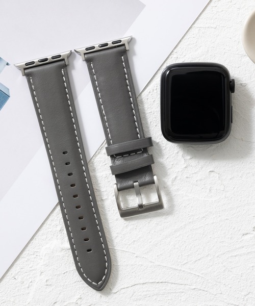 emonique(エモニーク)の「本革レザー Apple Watch バンド スマートウォッチバンド【38/40/41/42/44/45/49mm対応】(デジタル腕時計・レディース・ベージュ/ピンク/ダークネイビー/ブラウン/ブラック/グレー/ブラック×シルバー・42/38)」の4枚目の写真