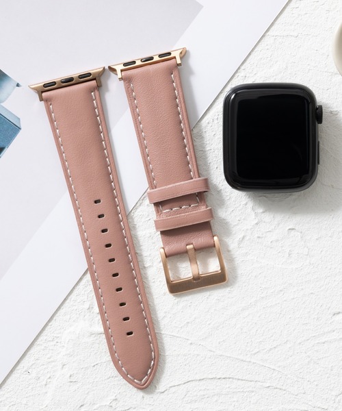 emonique(エモニーク)の「本革レザー Apple Watch バンド スマートウォッチバンド【38/40/41/42/44/45/49mm対応】(デジタル腕時計・レディース・ベージュ/ピンク/ダークネイビー/ブラウン/ブラック/グレー/ブラック×シルバー・42/38)」の7枚目の写真