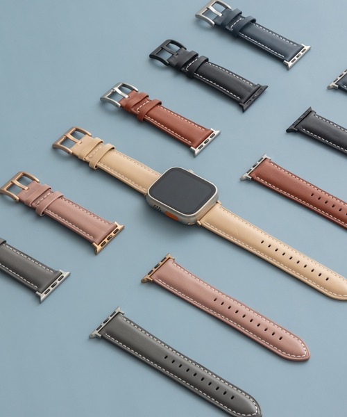 emonique(エモニーク)の「本革レザー Apple Watch バンド スマートウォッチバンド【38/40/41/42/44/45/49mm対応】(デジタル腕時計・レディース・ベージュ/ピンク/ダークネイビー/ブラウン/ブラック/グレー/ブラック×シルバー・42/38)」の8枚目の写真