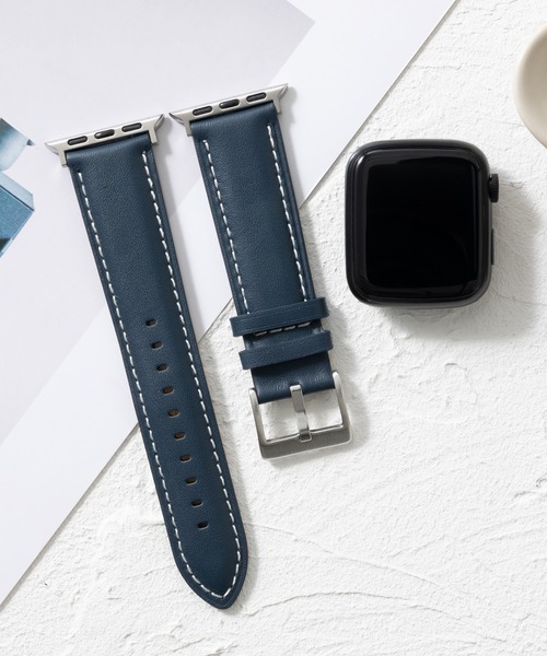 emonique(エモニーク)の「本革レザー Apple Watch バンド スマートウォッチバンド【38/40/41/42/44/45/49mm対応】(デジタル腕時計・レディース・ベージュ/ピンク/ダークネイビー/ブラウン/ブラック/グレー/ブラック×シルバー・42/38)」の9枚目の写真