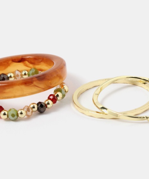 FOREVER 21(フォーエバー トゥエンティーワン)の「アソート4SETリング(リング・レディース・グリーン系その他6/ホワイト系その他2/ブラウン・FREE)」の5枚目の写真