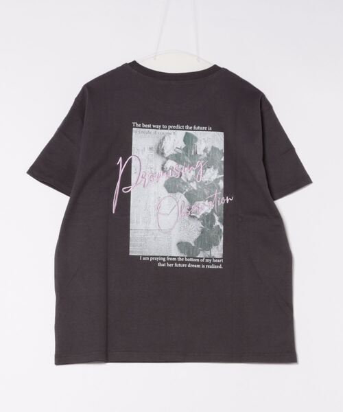 CECIL McBEE(セシルマクビー)の「バックレタリングプリント刺繍Tシャツ(Tシャツ/カットソー・レディース・オフホワイト/チャコールグレー/ライトベージュ/ミント・MEDIUM/LARGE)」の5枚目の写真