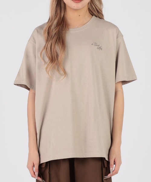 CECIL McBEE(セシルマクビー)の「バックレタリングプリント刺繍Tシャツ(Tシャツ/カットソー・レディース・オフホワイト/チャコールグレー/ライトベージュ/ミント・MEDIUM/LARGE)」の6枚目の写真