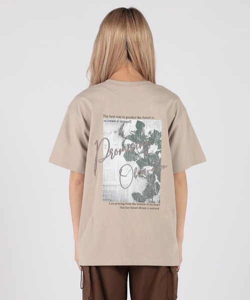 CECIL McBEE(セシルマクビー)の「バックレタリングプリント刺繍Tシャツ(Tシャツ/カットソー・レディース・オフホワイト/チャコールグレー/ライトベージュ/ミント・MEDIUM/LARGE)」の8枚目の写真