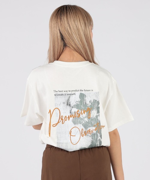 CECIL McBEE(セシルマクビー)の「バックレタリングプリント刺繍Tシャツ(Tシャツ/カットソー・レディース・オフホワイト/チャコールグレー/ライトベージュ/ミント・MEDIUM/LARGE)」の10枚目の写真