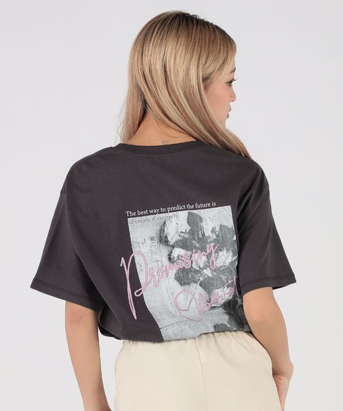 CECIL McBEE(セシルマクビー)の「バックレタリングプリント刺繍Tシャツ(Tシャツ/カットソー・レディース・オフホワイト/チャコールグレー/ライトベージュ/ミント・MEDIUM/LARGE)」の11枚目の写真