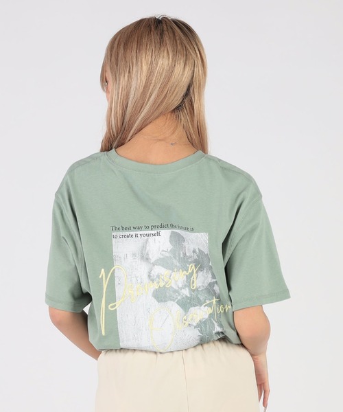 CECIL McBEE(セシルマクビー)の「バックレタリングプリント刺繍Tシャツ(Tシャツ/カットソー・レディース・オフホワイト/チャコールグレー/ライトベージュ/ミント・MEDIUM/LARGE)」の12枚目の写真