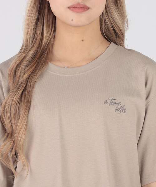 CECIL McBEE(セシルマクビー)の「バックレタリングプリント刺繍Tシャツ(Tシャツ/カットソー・レディース・オフホワイト/チャコールグレー/ライトベージュ/ミント・MEDIUM/LARGE)」の13枚目の写真