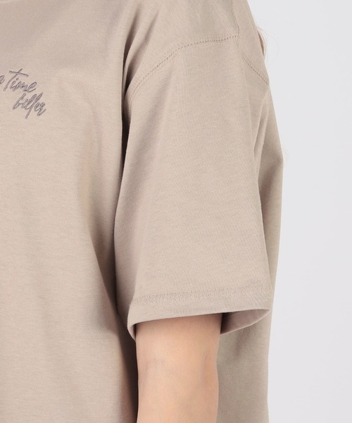 CECIL McBEE(セシルマクビー)の「バックレタリングプリント刺繍Tシャツ(Tシャツ/カットソー・レディース・オフホワイト/チャコールグレー/ライトベージュ/ミント・MEDIUM/LARGE)」の14枚目の写真