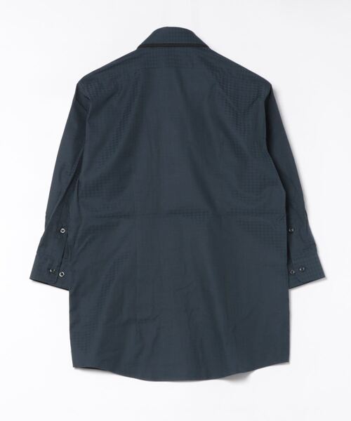 m.f.editorial(エムエフエディトリアル)の「シャツ メンズ 7分袖 綿混 ドビー ボタンダウン 二枚衿(シャツ/ブラウス・メンズ・ネイビー/パープル/ホワイト・MEDIUM/LARGE/X-LARGE)」の4枚目の写真