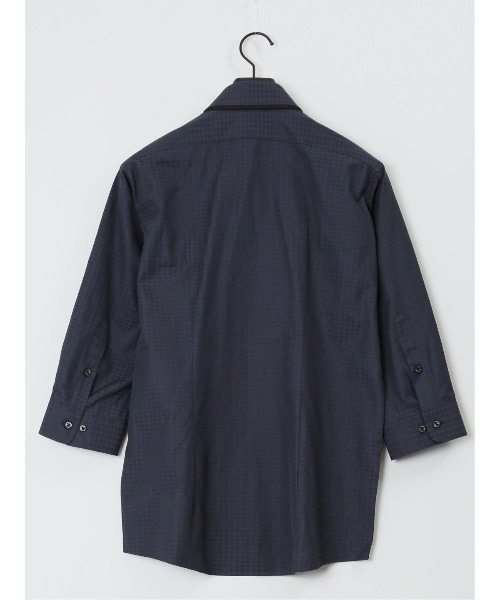 m.f.editorial(エムエフエディトリアル)の「シャツ メンズ 7分袖 綿混 ドビー ボタンダウン 二枚衿(シャツ/ブラウス・メンズ・ネイビー/パープル/ホワイト・MEDIUM/LARGE/X-LARGE)」の7枚目の写真