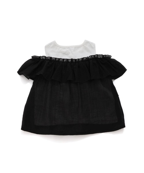 JENNI love(ジェニィラブ)の「シアードッキングトップス(Tシャツ/カットソー・キッズ・アイボリー/ブラック/ラベンダー・130cm/140cm/150cm/160cm)」の18枚目の写真