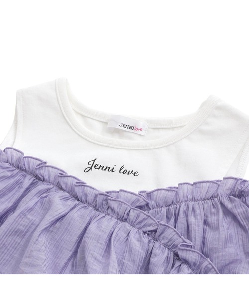 JENNI love(ジェニィラブ)の「シアードッキングトップス(Tシャツ/カットソー・キッズ・アイボリー/ブラック/ラベンダー・130cm/140cm/150cm/160cm)」の21枚目の写真