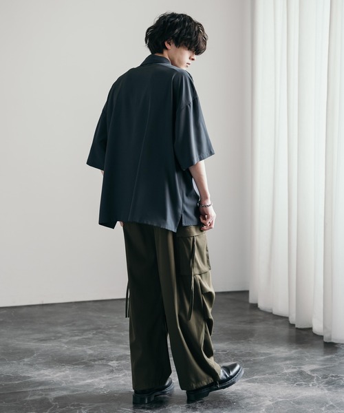 Rocky Monroe(ロッキーモンロー)の「接触冷感オーバーサイズレギュラーカラー半袖シャツ(シャツ/ブラウス・メンズ・ホワイト/ブルー/ブラック/チャコール・XL/M/L)」の14枚目の写真