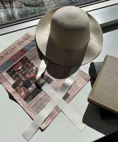 WEGO（ウィゴー）の「WEGO/リボン付き雑材ハット（ハット・レディース・オフホワイト/ナチュラル・FREE）」の7枚目の写真