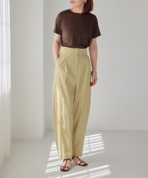 EMMEL REFINES（エメルリファインズ）の「＜EMMEL REFINES＞EM シャイニー トロミ Tシャツ（Tシャツ/カットソー・レディース・ライトブルー/オレンジ/ダークブラウン・FREE）」の7枚目の写真