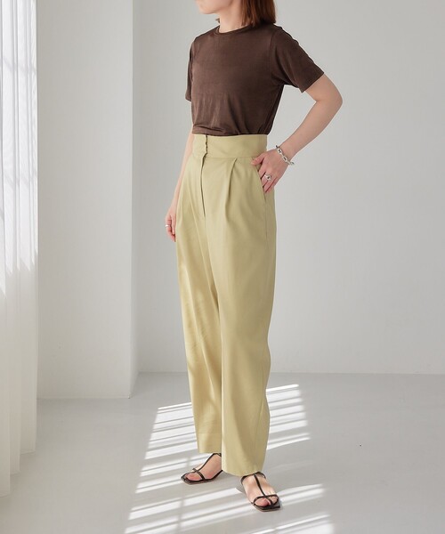 EMMEL REFINES（エメルリファインズ）の「＜EMMEL REFINES＞EM シャイニー トロミ Tシャツ（Tシャツ/カットソー・レディース・ライトブルー/オレンジ/ダークブラウン・FREE）」の8枚目の写真