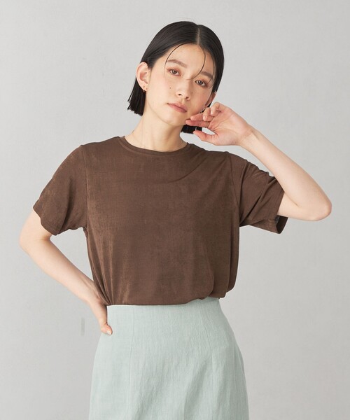 EMMEL REFINES（エメルリファインズ）の「＜EMMEL REFINES＞EM シャイニー トロミ Tシャツ（Tシャツ/カットソー・レディース・ライトブルー/オレンジ/ダークブラウン・FREE）」の9枚目の写真