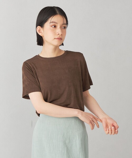 EMMEL REFINES（エメルリファインズ）の「＜EMMEL REFINES＞EM シャイニー トロミ Tシャツ（Tシャツ/カットソー・レディース・ライトブルー/オレンジ/ダークブラウン・FREE）」の10枚目の写真