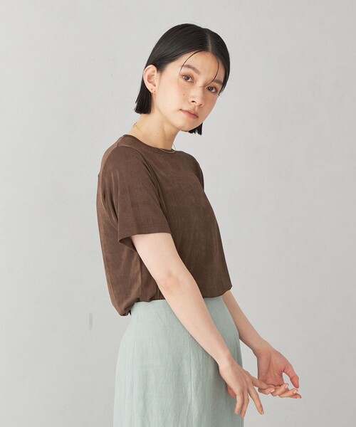 EMMEL REFINES（エメルリファインズ）の「＜EMMEL REFINES＞EM シャイニー トロミ Tシャツ（Tシャツ/カットソー・レディース・ライトブルー/オレンジ/ダークブラウン・FREE）」の11枚目の写真