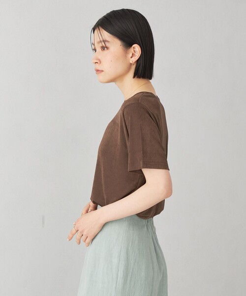 EMMEL REFINES（エメルリファインズ）の「＜EMMEL REFINES＞EM シャイニー トロミ Tシャツ（Tシャツ/カットソー・レディース・ライトブルー/オレンジ/ダークブラウン・FREE）」の12枚目の写真