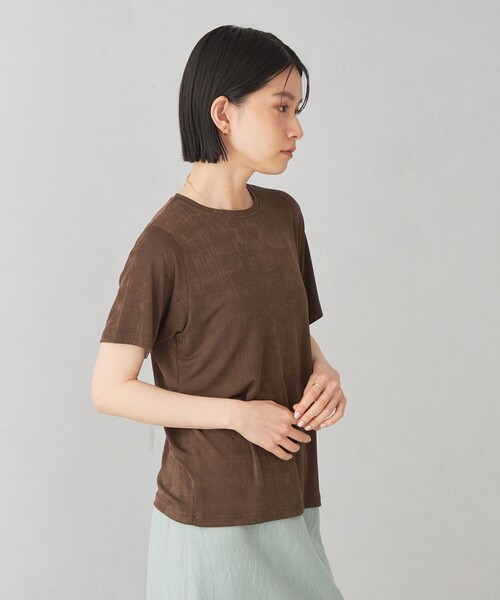 EMMEL REFINES（エメルリファインズ）の「＜EMMEL REFINES＞EM シャイニー トロミ Tシャツ（Tシャツ/カットソー・レディース・ライトブルー/オレンジ/ダークブラウン・FREE）」の15枚目の写真