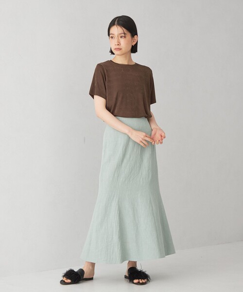 EMMEL REFINES（エメルリファインズ）の「＜EMMEL REFINES＞EM シャイニー トロミ Tシャツ（Tシャツ/カットソー・レディース・ライトブルー/オレンジ/ダークブラウン・FREE）」の16枚目の写真