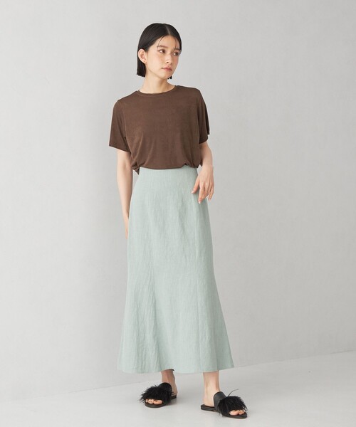 EMMEL REFINES（エメルリファインズ）の「＜EMMEL REFINES＞EM シャイニー トロミ Tシャツ（Tシャツ/カットソー・レディース・ライトブルー/オレンジ/ダークブラウン・FREE）」の17枚目の写真