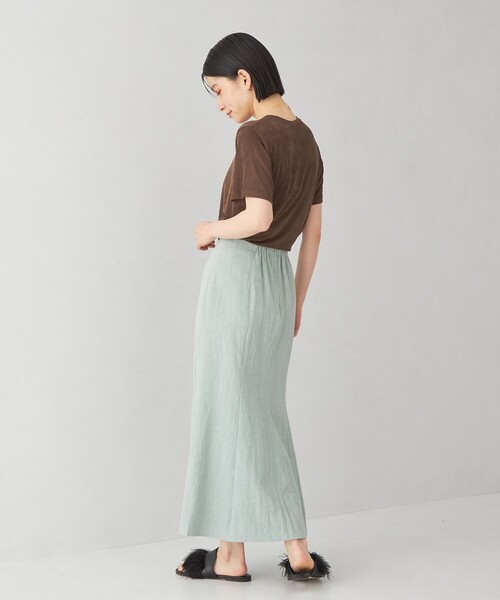 EMMEL REFINES（エメルリファインズ）の「＜EMMEL REFINES＞EM シャイニー トロミ Tシャツ（Tシャツ/カットソー・レディース・ライトブルー/オレンジ/ダークブラウン・FREE）」の19枚目の写真