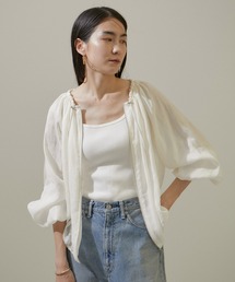 SALON adam et rope' | シアーリネンギャザーブルゾン【洗える】(ブルゾン)