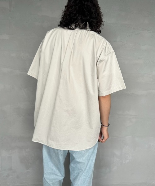 GYMPHLEX（ジムフレックス）の「[GYMPHLEX/ジムフレックス] ボタンダウン ショートスリーブシャツ(コットンツイル)（シャツ/ブラウス・レディース・ライトベージュ/チャコールグレー/ブルー・M/L）」の15枚目の写真