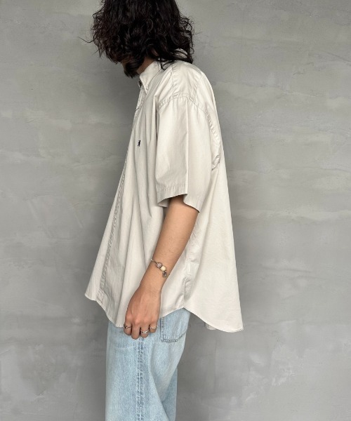 GYMPHLEX（ジムフレックス）の「[GYMPHLEX/ジムフレックス] ボタンダウン ショートスリーブシャツ(コットンツイル)（シャツ/ブラウス・レディース・ライトベージュ/チャコールグレー/ブルー・M/L）」の17枚目の写真
