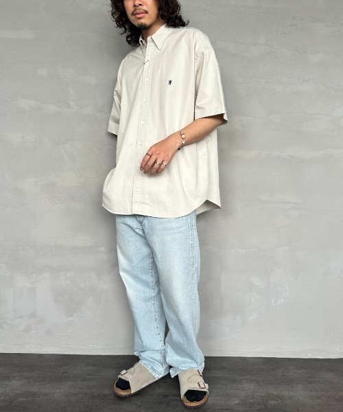 GYMPHLEX（ジムフレックス）の「[GYMPHLEX/ジムフレックス] ボタンダウン ショートスリーブシャツ(コットンツイル)（シャツ/ブラウス・レディース・ライトベージュ/チャコールグレー/ブルー・M/L）」の19枚目の写真