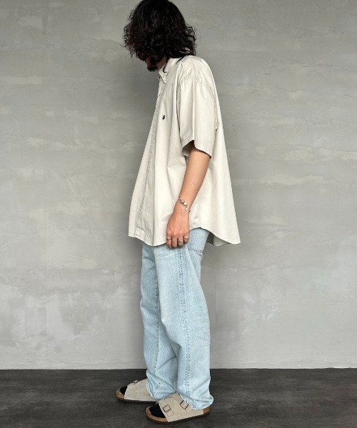 GYMPHLEX（ジムフレックス）の「[GYMPHLEX/ジムフレックス] ボタンダウン ショートスリーブシャツ(コットンツイル)（シャツ/ブラウス・レディース・ライトベージュ/チャコールグレー/ブルー・M/L）」の20枚目の写真