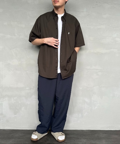 GYMPHLEX（ジムフレックス）の「[GYMPHLEX/ジムフレックス] ボタンダウン ショートスリーブシャツ(コットンツイル)（シャツ/ブラウス・レディース・ライトベージュ/チャコールグレー/ブルー・M/L）」の10枚目の写真