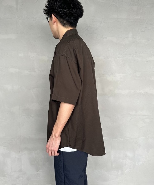 GYMPHLEX（ジムフレックス）の「[GYMPHLEX/ジムフレックス] ボタンダウン ショートスリーブシャツ(コットンツイル)（シャツ/ブラウス・レディース・ライトベージュ/チャコールグレー/ブルー・M/L）」の8枚目の写真
