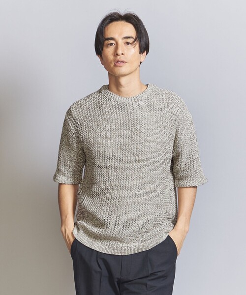 B&Y ギマコットン リラックス ラダー クルーネック ショートスリーブ BEAUTY&YOUTH UNITED ARROWS（ビューティーアンドユース