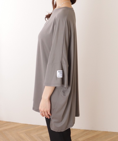 Lace Ladies(レースレディース)の「ソリッドカラー タグ付き オーバーサイズ 半袖 Tシャツ(Tシャツ/カットソー・レディース・グレー/ブラック/オレンジ/グリーン・FREE)」の18枚目の写真