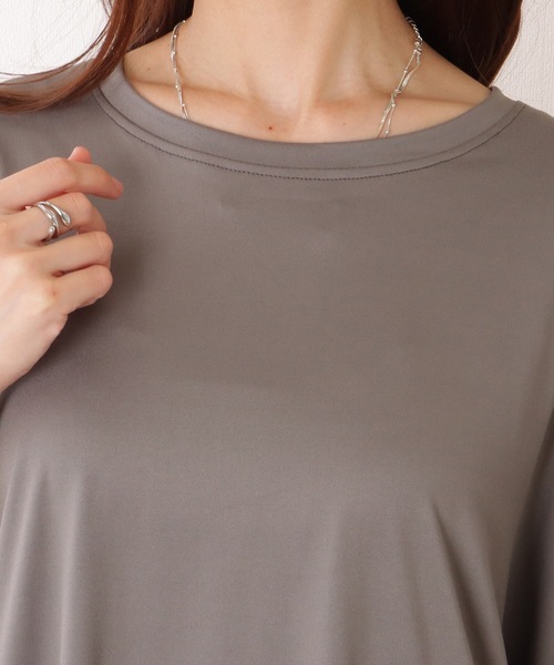 Lace Ladies(レースレディース)の「ソリッドカラー タグ付き オーバーサイズ 半袖 Tシャツ(Tシャツ/カットソー・レディース・グレー/ブラック/オレンジ/グリーン・FREE)」の20枚目の写真