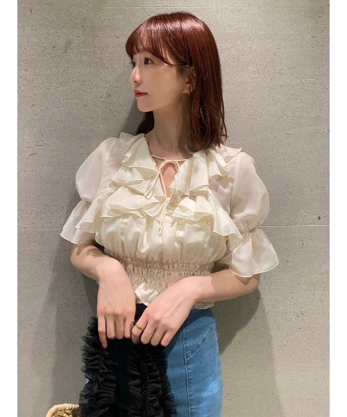 SNIDEL（スナイデル）の「フリルボレロSETブラウス（シャツ/ブラウス・レディース・ライトブルー/ブラック/アイボリー・FREE）」の18枚目の写真