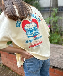 VintageライクBURGERプリントTシャツ
