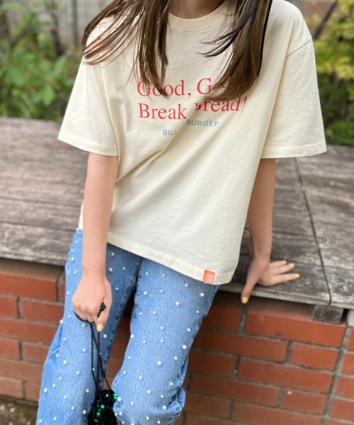 mi via loca（ミヴィアロカ）の「VintageライクBURGERプリントTシャツ（Tシャツ/カットソー・レディース・ライム/アイボリー/グレイッシュブルー・FREE）」の13枚目の写真