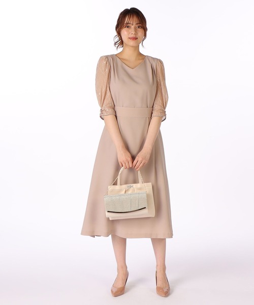LAISSE PASSE（レッセパッセ）の「《お呼ばれドレス》レーススリーブAラインドレス（ドレス・レディース・ベージュ/ネイビー/ミント・MEDIUM/SMALL）」の17枚目の写真