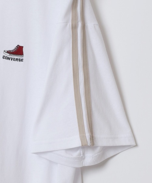 CONVERSE（コンバース）の「CONVERSE/コンバース オーバーサイズ オールスター スニーカー ワンポイント刺繍 ユニフォーム 袖ライン 半袖Tシャツ/ゲームシャツ/レディース メンズ（Tシャツ/カットソー・レディース・ブルーグレー/ブルー/ホワイト系その他/ホワイト/ベージュ/スミクロ・M/LL/L）」の21枚目の写真