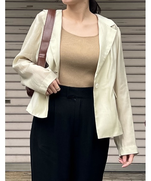 【匿名配送 美品】crewre レイヤードシアージャケット テーラード 冷房対策 crewre online shop / レイヤードシアージャケット