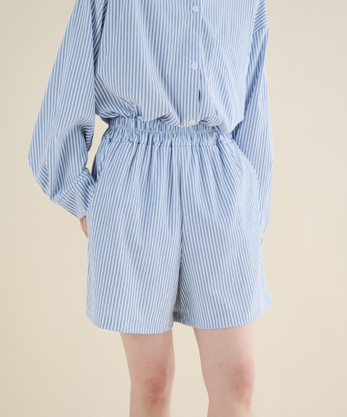 MERLOT（メルロー）の「ストライプシャツセットアップ（セットアップ・レディース・ブルー・FREE）」の9枚目の写真