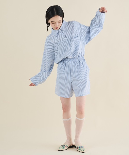 MERLOT（メルロー）の「ストライプシャツセットアップ（セットアップ・レディース・ブルー・FREE）」の15枚目の写真